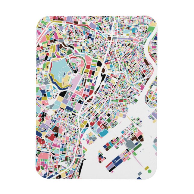 Tokyo Japan Map Magnet (Vertikal)