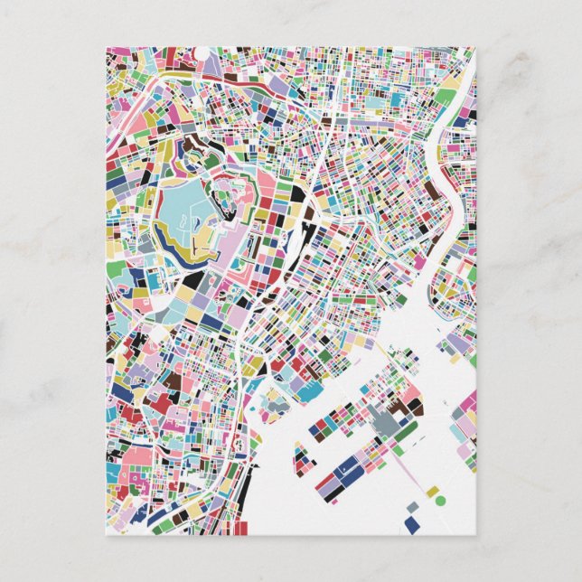 Tokyo Japan Map Postkarte (Vorderseite)