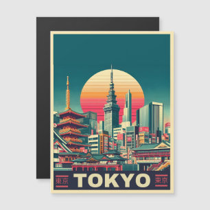 Tokyo Japan Reise RETRO Großartiges Kartengeschenk Magnetkarte