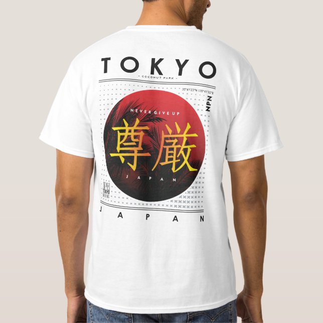 Tokyo Japan Retro Vintages Design T-Shirt (Rückseite)