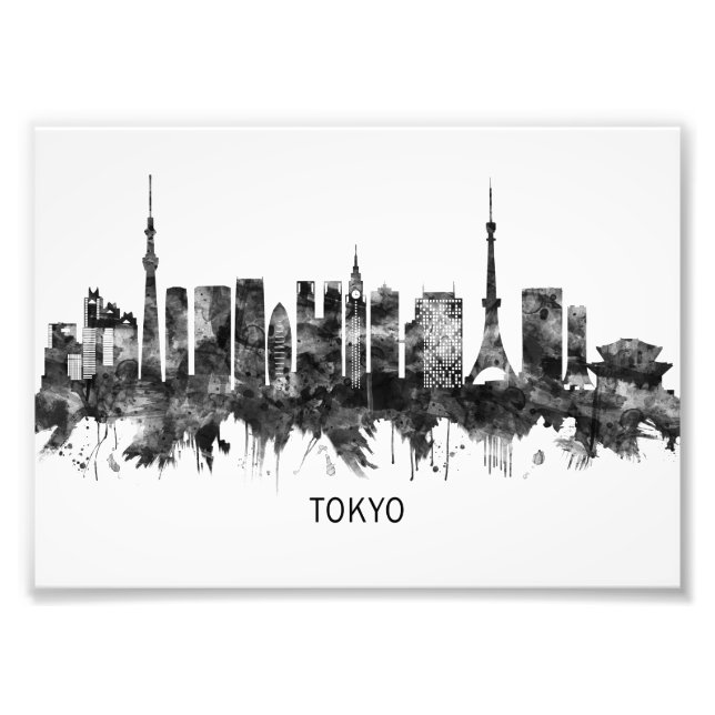 Tokyo Japan Skyline BW Fotodruck (Vorne)