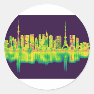 Tokyo Japan Skyline Runder Aufkleber