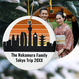 Tokyo Japan Sunset Custom Trip Foto Weihnachten Keramik Ornament