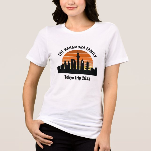 Tokyo Japan Sunset Custom Trip Women's Tri-Blend Shirt (Vorderseite)
