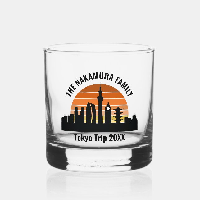 Tokyo Japan Sunset Custom Vacation Souvenir Whiskyglas (Vorderseite)