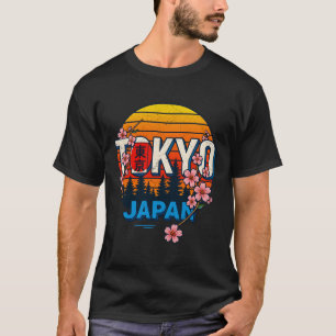 Tokyo Japan Text mit Kalligrafie Sakura Blume S T-Shirt