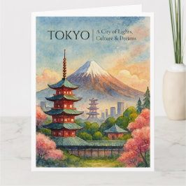 Tokyo Japan Vintag Skyline Reisekarte Karte