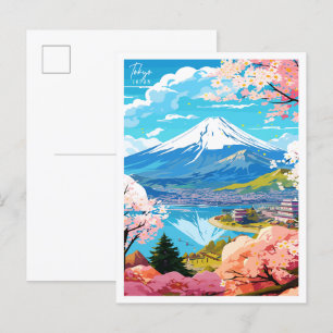 Tokyo Japan Vintage Illustration Postkarte