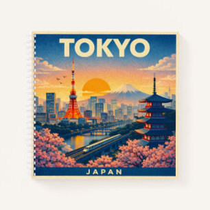 Tokyo Japan Vintage Reiseposter Notizbuch