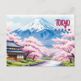 Tokyo Japan Vintage Travel Art Postkarte