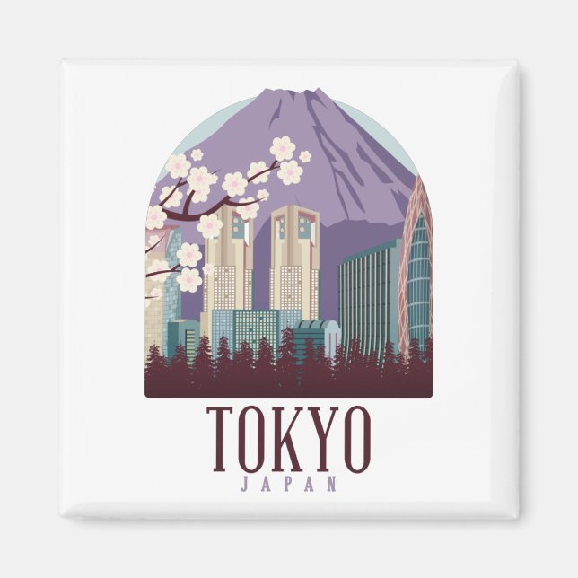 Tokyo Japan Vintage Travel Magnet (Vorne)