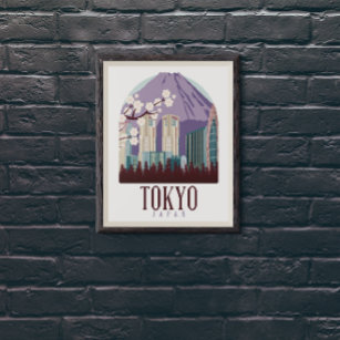 Tokyo Japan Vintage Travel Poster