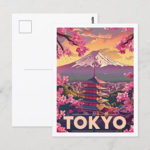 Tokyo Japan Vintager berühmter Reiseort Postkarte