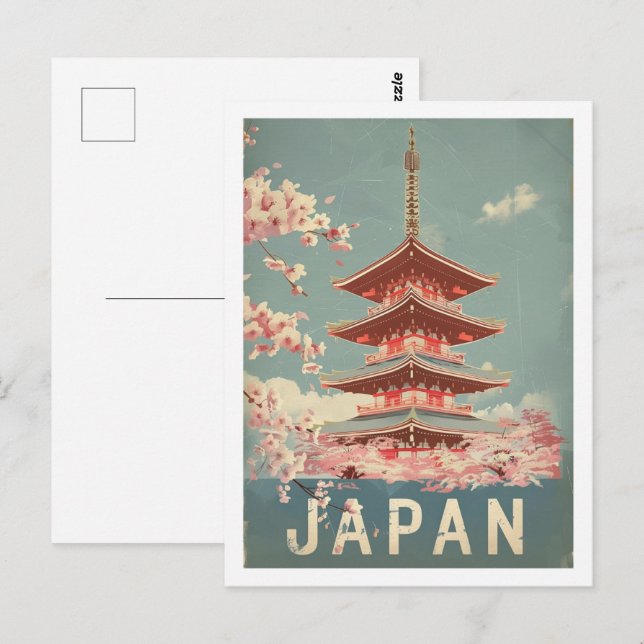 Tokyo Japan Vintager berühmter Reiseort Postkarte (Vorne/Hinten)