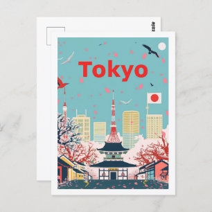 Tokyo Japan Vintager berühmter Reiseort Postkarte
