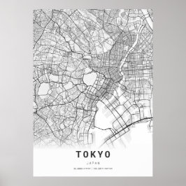 Tokyo Kartografie Stadtkarte Poster