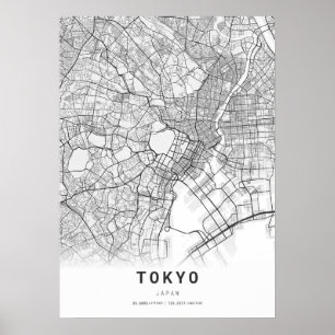 Tokyo Kartografie Stadtkarte Poster