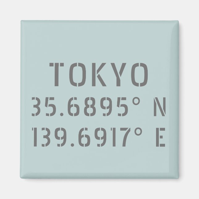 Tokyo Latitude & Longitude Magnet (Vorne)