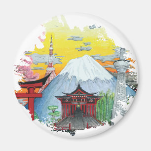 Tokyo mit der Fujisan-Vorlagen-Kunst Magnet