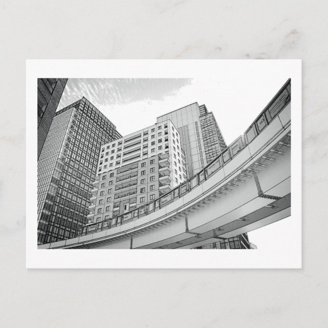 Tokyo Monorail: Shiodome, Tokio Postkarte (Vorderseite)