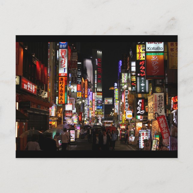 Tokyo Neons by night Postcard Postkarte (Vorderseite)