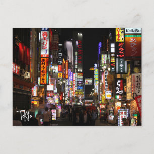 Tokyo Neons by night Postcard Postkarte
