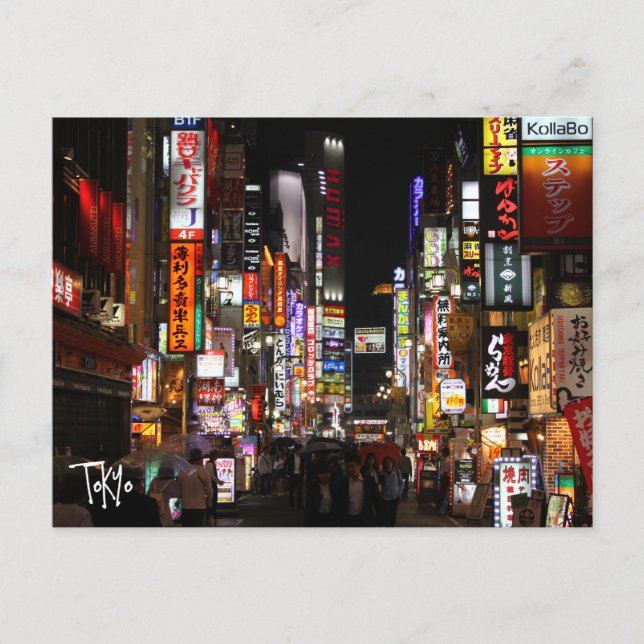 Tokyo Neons by night Postcard Postkarte (Vorderseite)