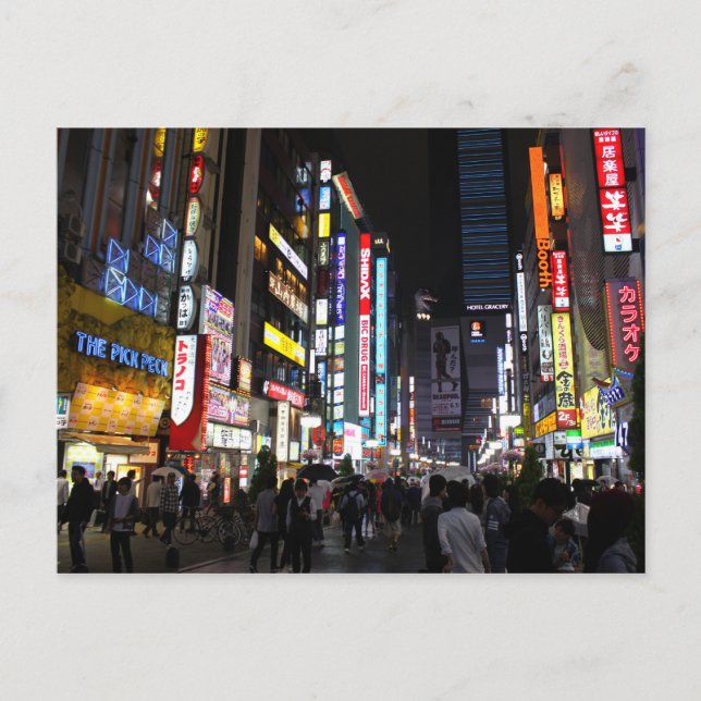 Tokyo Neons by Night Postkarte (Vorderseite)