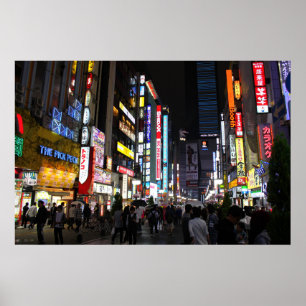 Tokyo neons Shinjuku by night Poster