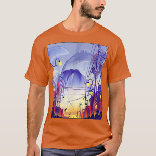 Tokyo Night Anime Fantasy Asian City Japan Art Har T-Shirt