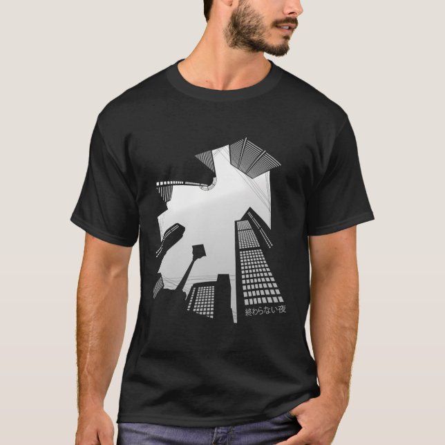 Tokyo Night Japanisch Ästhetische Kleidung Harajuk T-Shirt (Vorderseite)