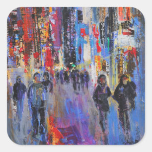 Tokyo Night Quadratischer Aufkleber