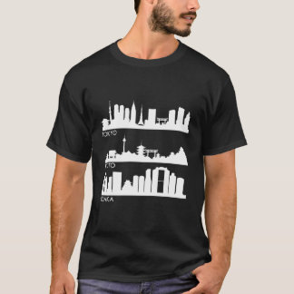 Tokyo Osaka Kyōto Japan Cities Skyline T-Shirt