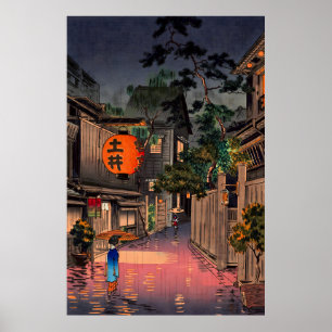 Tokyo Rainy Street, Abend bei Ushigome Koitsu Poster