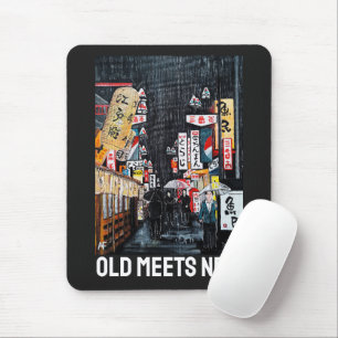 Tokyo-Regen-Gemälde von Alfred Fox Mousepad