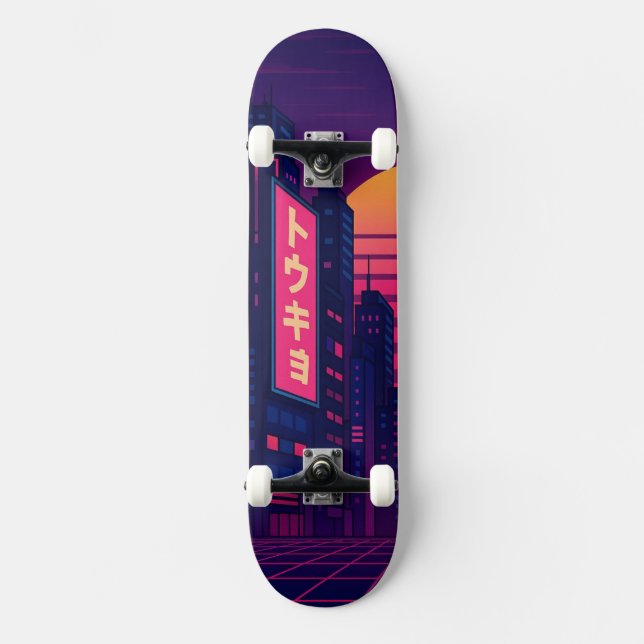 Tokyo Retro-Style Skateboard (Vorderseite)