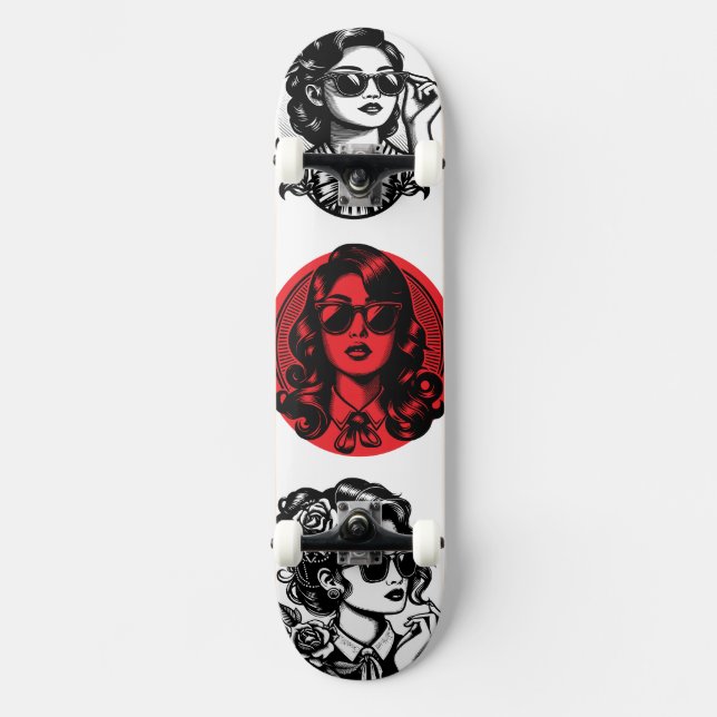 Tokyo-Rose Skateboard (Vorderseite)