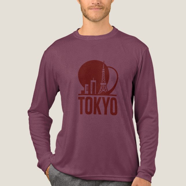 Tokyo Skyline Circle Design Tri-Blend Shirt (Vorderseite)