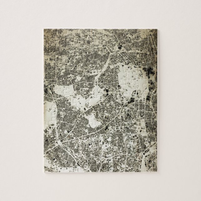 Tokyo-Stadt-Straßen-und Gebäude-Vintager Entwurf Puzzle (Vertikal)