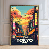 Tokyo Street Sunset-Vibrant Urban Japan City