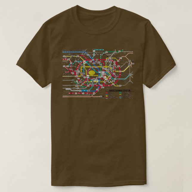 Tokyo Subway Map -  Map of the Tokyo Subway System T-Shirt (Design vorne)