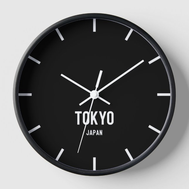 Tokyo Time Zone Newsroom Wall Clock Uhr (Vorderseite)
