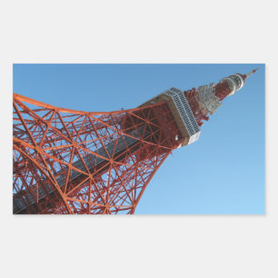 Tokyo Tower 東 京 タ ワ Rechteckiger Aufkleber