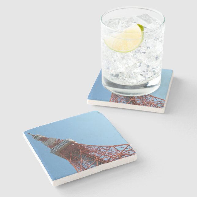 Tokyo Tower 東 京 タ ワ Steinuntersetzer (Seitenansicht)