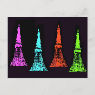 Tokyo Tower Collage Postkarte