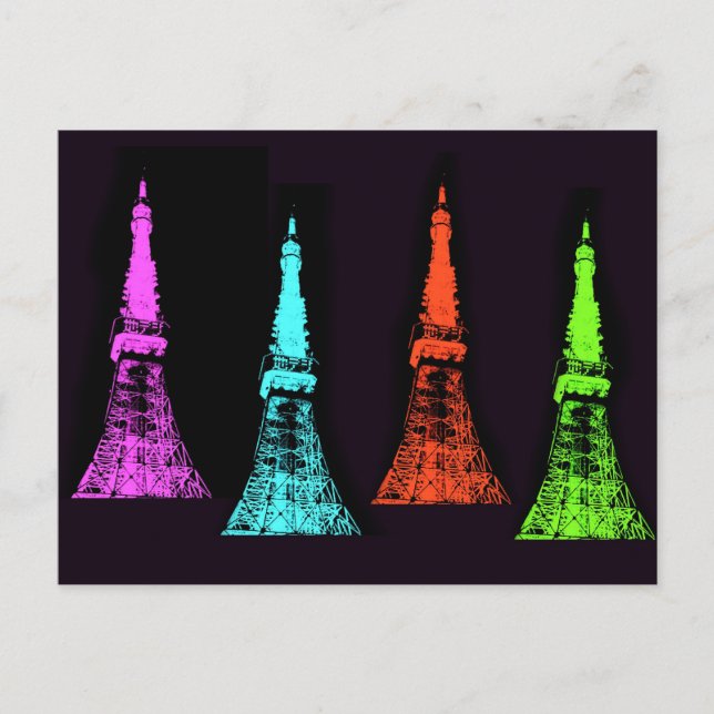 Tokyo Tower Collage Postkarte (Vorderseite)