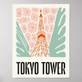 Tokyo Tower Japan abstrakte Reise Poster