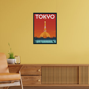 Tokyo Tower Japan Reise Retro Geschenke Poster