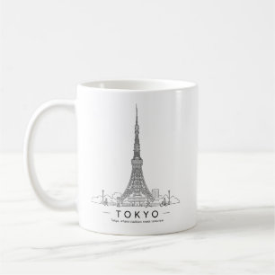 Tokyo Tower Minimalistische Stadtillustration Kaffeetasse