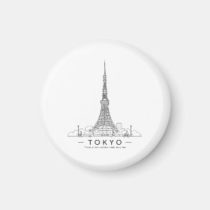 Tokyo Tower Minimalistische Stadtillustration Magnet